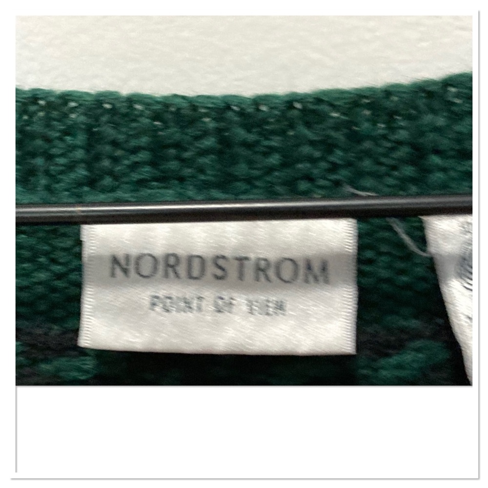Nordstrom Vintage Point Of View Knit Plaid Christmas Cardigan Sweater Wool Red M - Picture 5 of 6